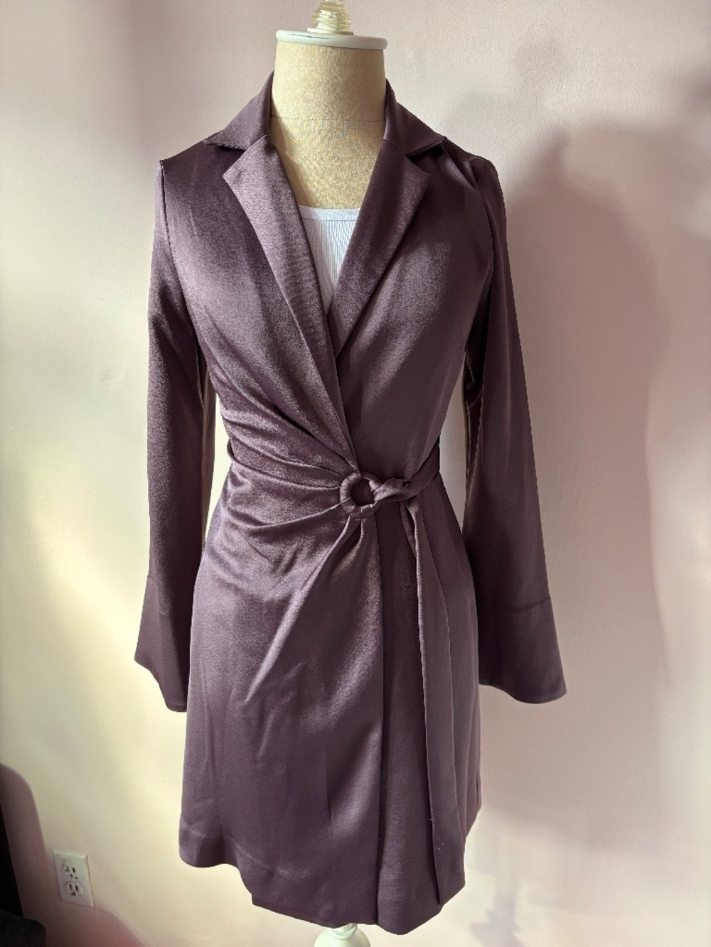 NWT MNG Mango Brown Wrap Dress